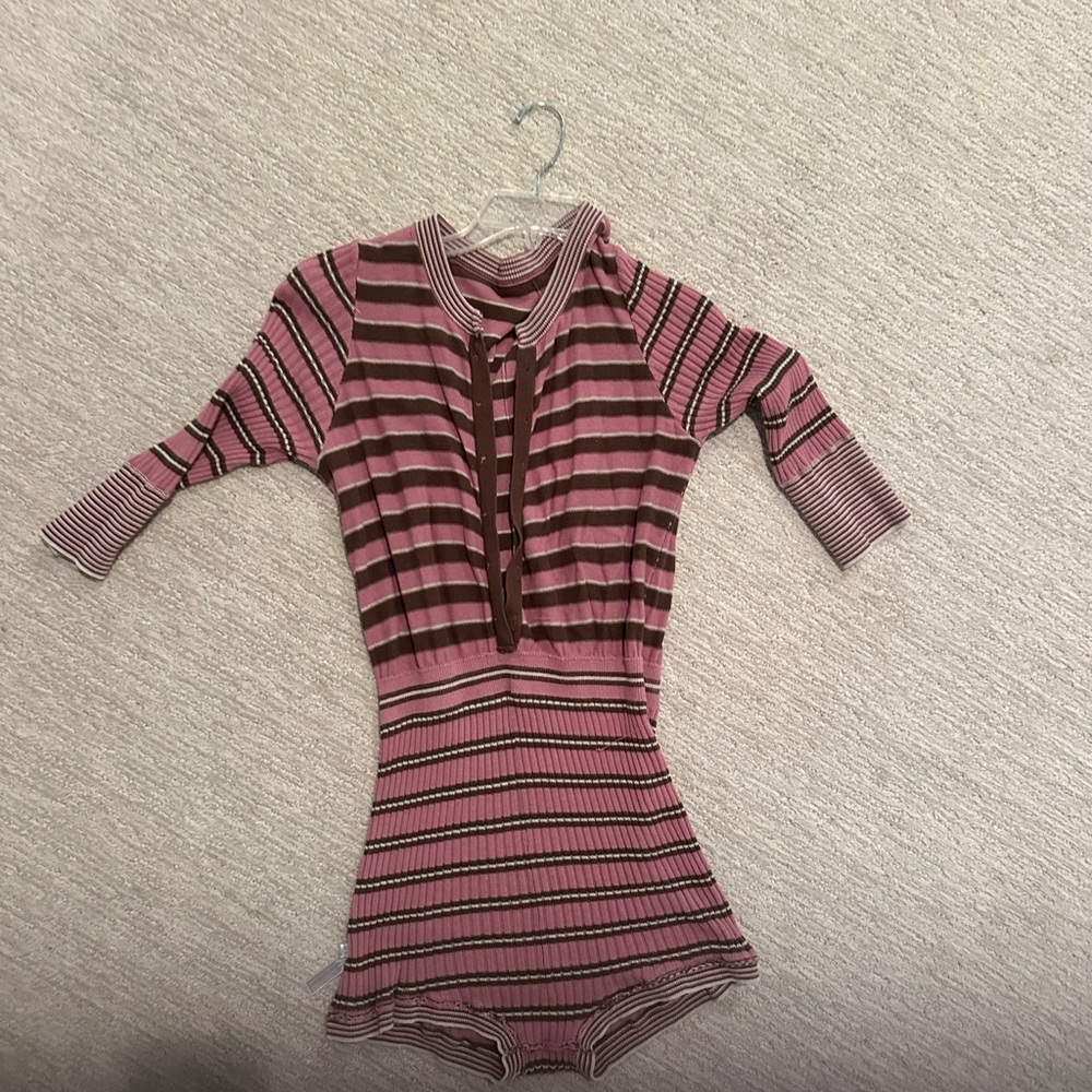 Free People Striped Pink and Brown One Piece/onesie